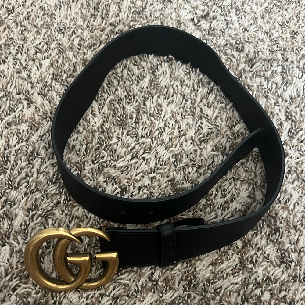 Wide Marmount black Gucci belt